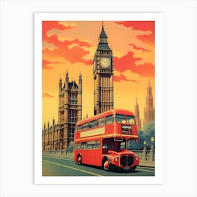England London Retro Vintage Travel Art Print