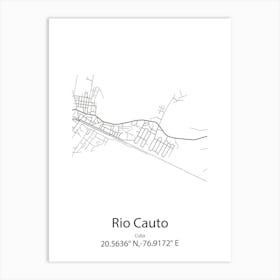 Rio Cauto,Cuba Minimalist Map Art Print