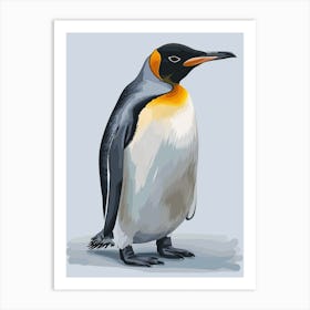 King Penguin Bleaker Island Minimalist Illustration 4 Art Print