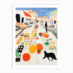 The Food Market In Ibiza 2 Illustration Art Print