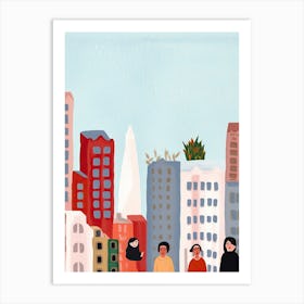 San Francisco, California Scene, Tiny People And Illustration 5 Art Print