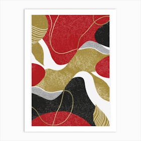 Abstract Red And Gold Art Print