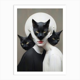 'Black Cats' Art Print