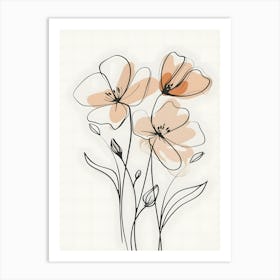 Minimalist Flower Line Art 1 Art Print