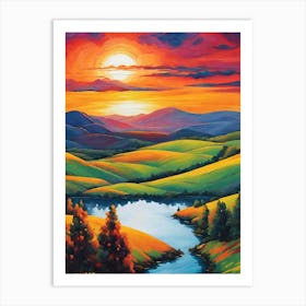 Sunset In The Valley 1 Art Print