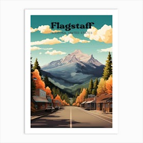 Flagstaff Arizona United States Mountain Modern Travel Art Art Print