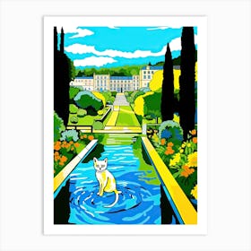 Versailles Gardens France, Cats Pop Art Style 4 Art Print