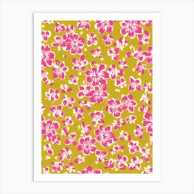 Vinca Floral Print Warm Tones 1 Flower Art Print