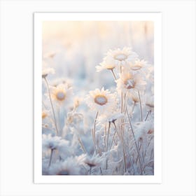 Frosty Botanical Daisy Art Print