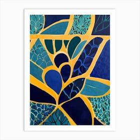 Abstract Blue And Yellow Painting Art Print