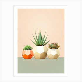 Geometric Succulents Art Print