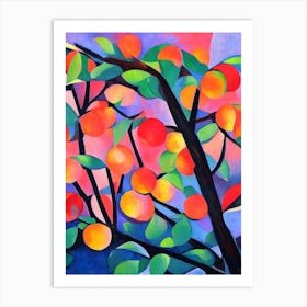 Nectarine Tree Cubist Art Print