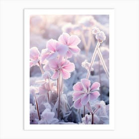 Frosty Botanical Geranium 2 Art Print