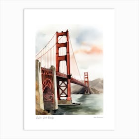 Golden Gate Bridge 2 Watercolour Travel Poster Art Print