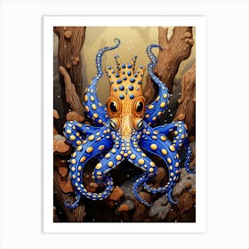 Blue Ringed Octopus Illustration 9 Art Print