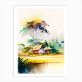 Sumba Island Indonesia Watercolour Pastel Tropical Destination Art Print