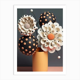 Polka 3d flowers Art Print