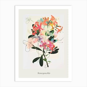 Honeysuckle 1 Collage Flower Bouquet Poster Art Print