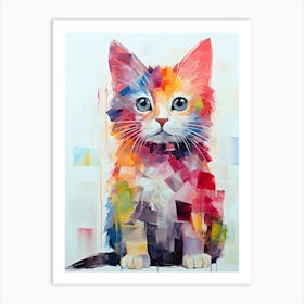 Cotton Candy Cat Soft Hues, Softer Paws Art Print