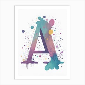 Colorful Letter A Illustration 64 Art Print