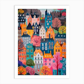 Kitsch Colourful Edinburgh Cityscape 2 Art Print