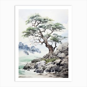 Iriomote Island In Okinawa, Japanese Brush Painting, Ukiyo E, Minimal 2 Art Print
