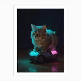 Cat On A Toy Car Art Print