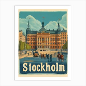 Aihrgdesign A Classic 1960s Travel Poster For Stockholm 5 Art Print