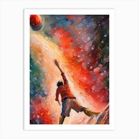 Man Catches A Ball Art Print