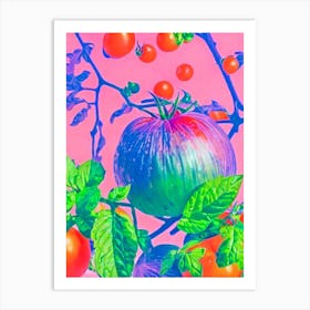 Tomato 2 Risograph Retro Poster vegetable Art Print