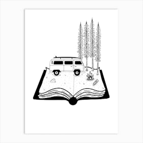 Campervan Book Art Print