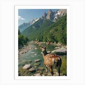 Deer In The Mountains Art Print