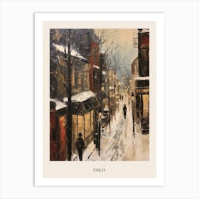 Vintage Winter Painting Poster Oslo Norway 1 Art Print