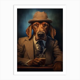 Gangster Dog Bloodhound 2 Art Print