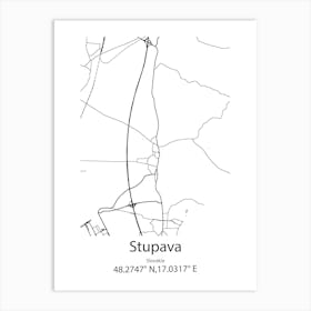 Stupava,Slovakia Minimalist Map Art Print