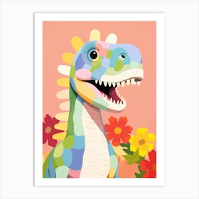 Colourful Dinosaur Saltasaurus 3 Art Print