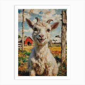 Goat In The Field Art Print