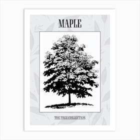 Maple Tree Simple Geometric Nature Stencil 21 Poster Art Print