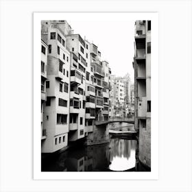 Girona, Spain, Black And White Old Photo 1 Art Print