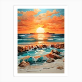 Sunset On The Beach 30 Art Print