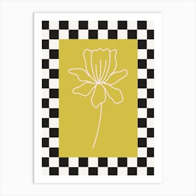 Modern Checkered Flower Poster  9 Art Print