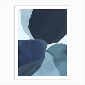 Blue And White Abstract Painting Art Print