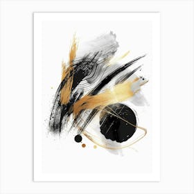 Abstract Black And Gold Painting 51 Art Print