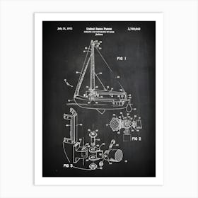 Sailboat Furling Unfurling Sails Sailing Boat Patent Print Sailboat Patent Boat Art Sail Boat Print Sail Boat Art Patent Vb0421 Art Print