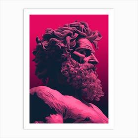  Poseidon In The Style Of Magenta Detailed Depiction 4 Art Print