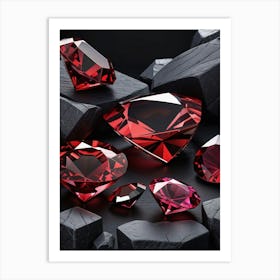 Red Ruby Gemstones Art Print