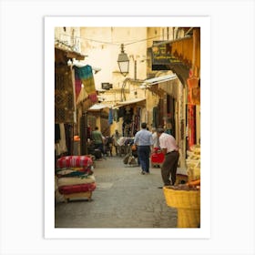 Street Scene In Marrakech Art Print