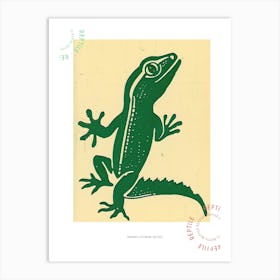 Green Crested Gecko Bold Block 1 Poster Art Print