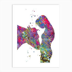 Girl With Cow 1 Art Print