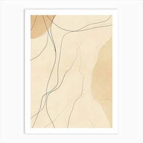 Line Drawing Of A Leaf 48 Art Print